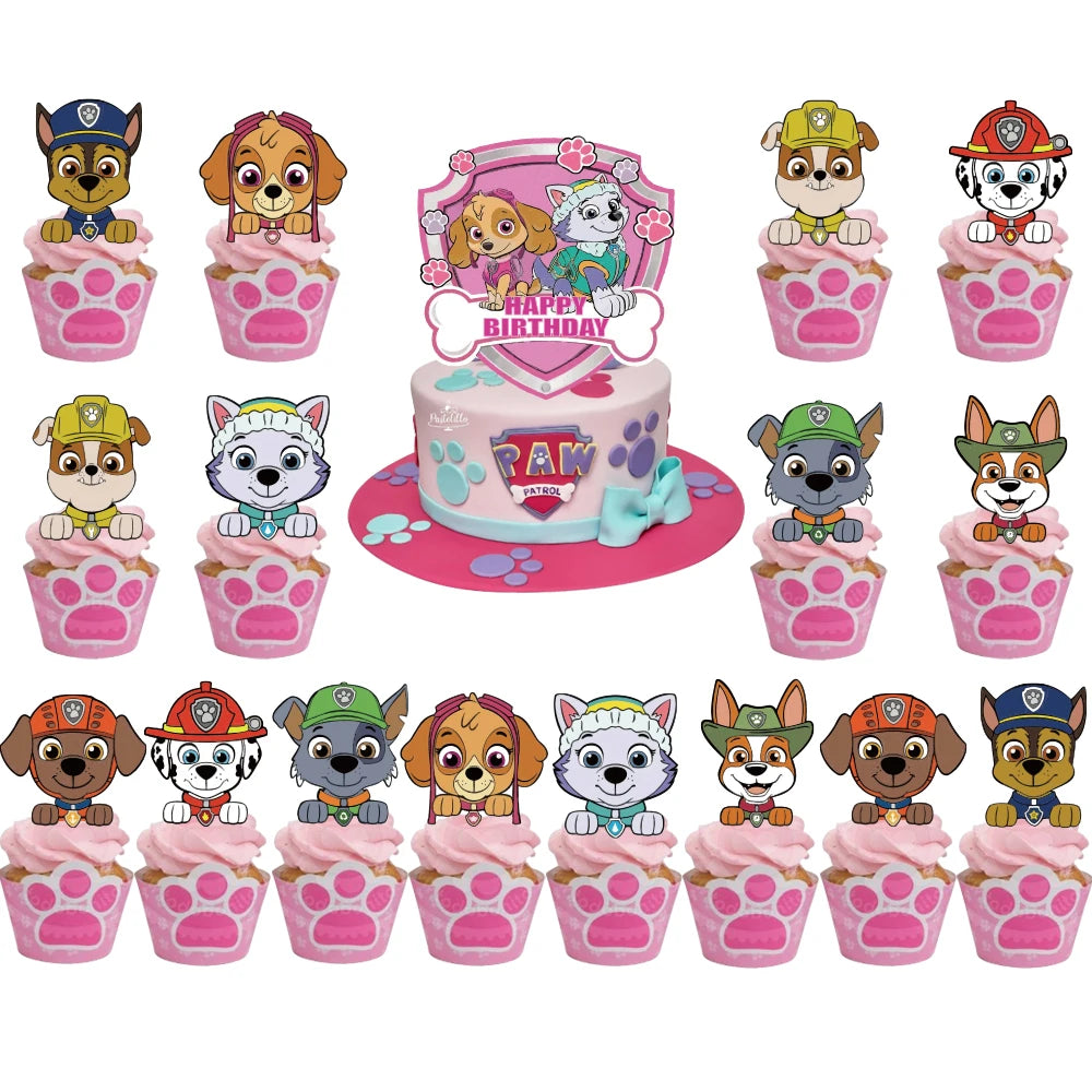 16pcs PAW Patrol Chase Cake Topper