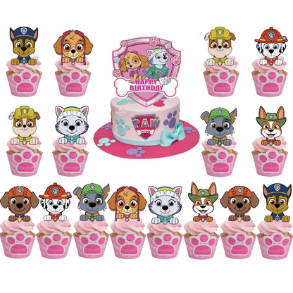 16pcs PAW Patrol Chase Cake Topper