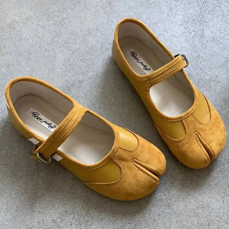 Red Ballet  Split Toe Ballerinas Flats