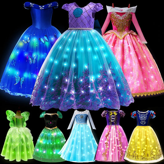 Girl Princess Dress with LED Light