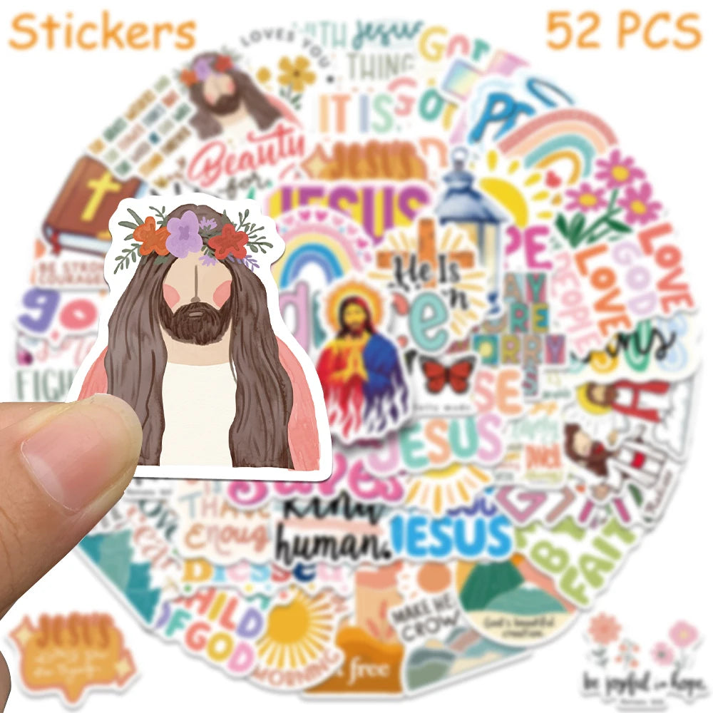 52pcs Jesus Christian stickers