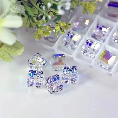 Glass Crystal Charms Cubic