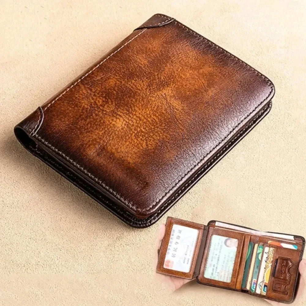 Men' Genuine Leather Trifold