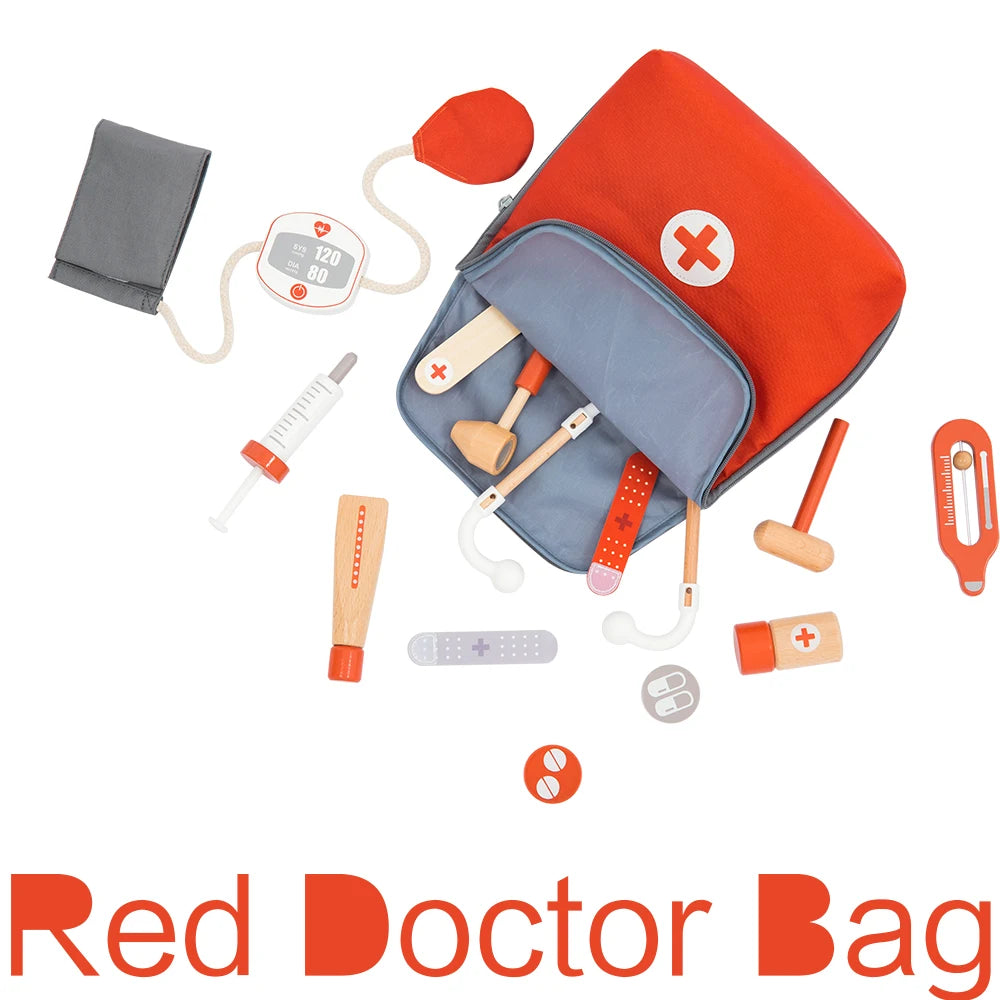 Wooden Pretend Play Red dr set
