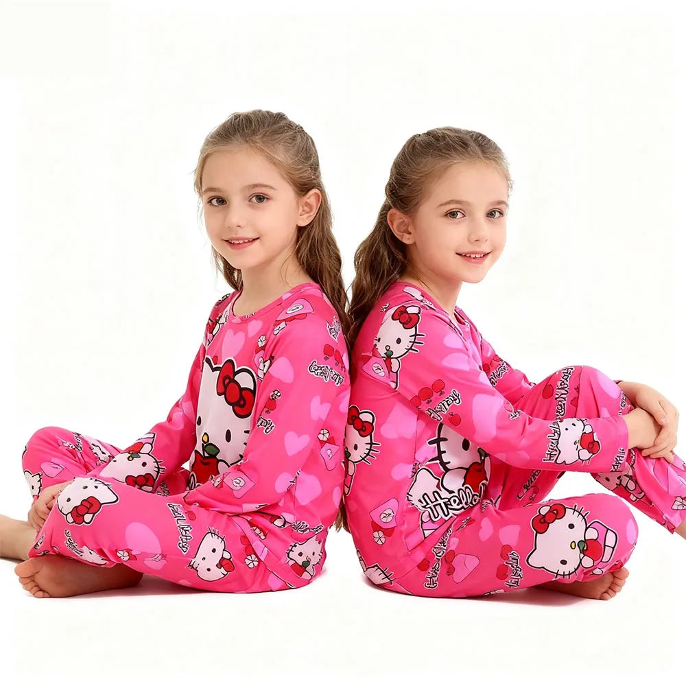 Girls Pajamas Sets Sleepwear Hello Kitty