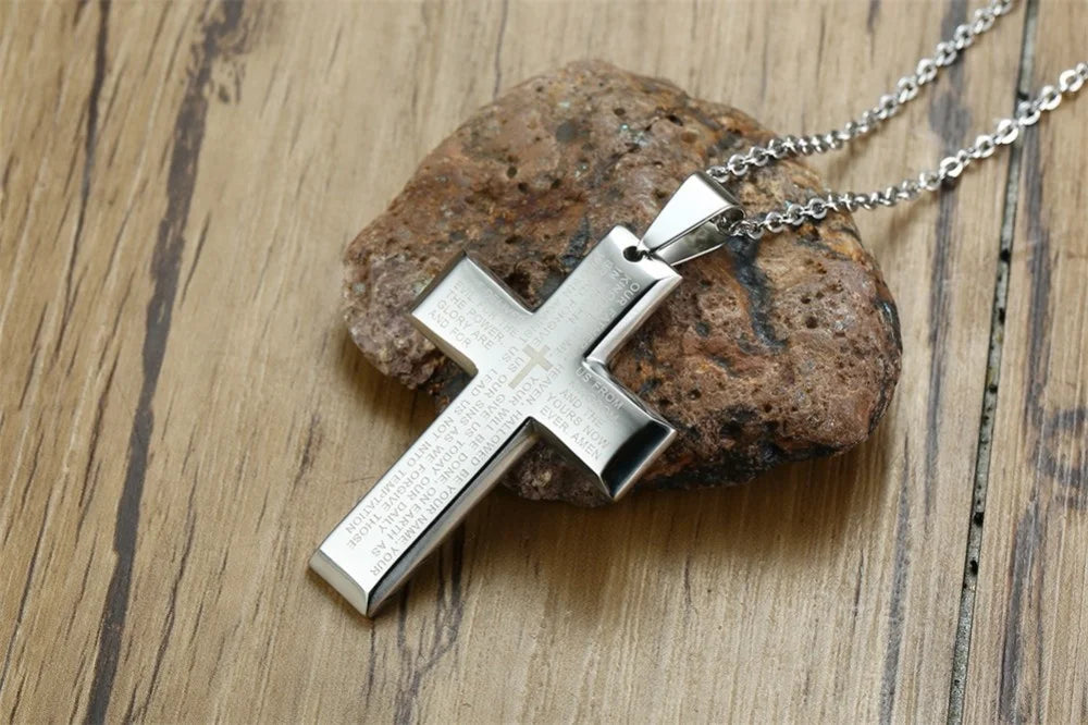 Christian Crucifix Crucifixion Pendant for Men Stainless Steel