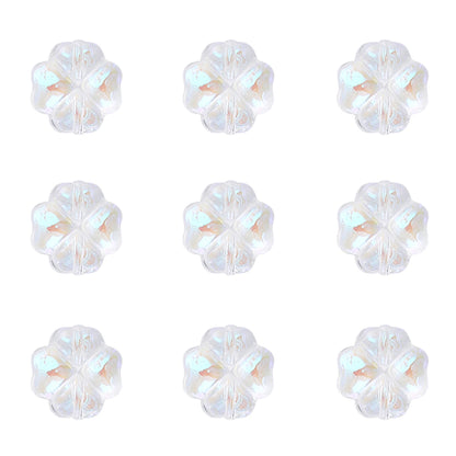 About20Pcs Glass Four Leaf Flower Beads Scattered Beads Handmade