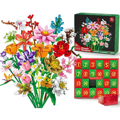 24 Days Flower Bouquet Building Blocks