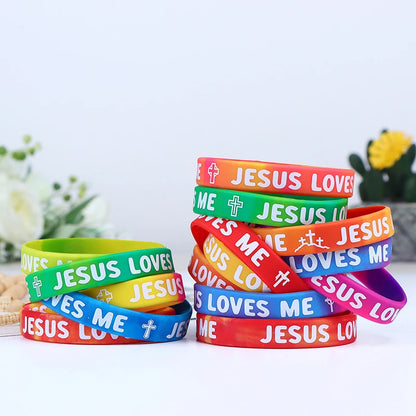 Rainbow Religious Silicone Bracelet