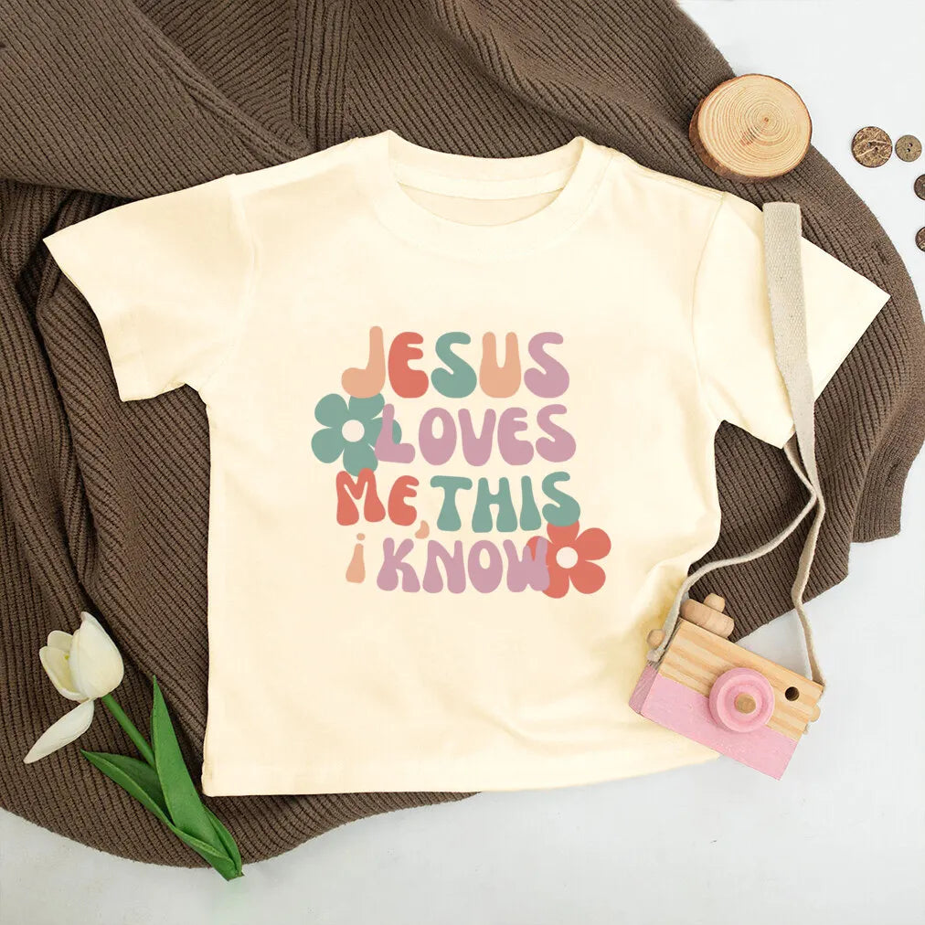 Jesus Loves Me Print Kids tshirt