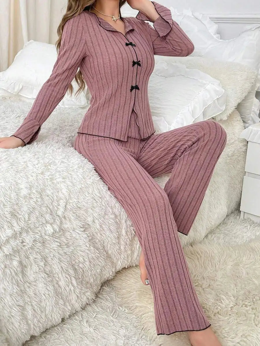 Pajama  Set Sleeved Long Pants