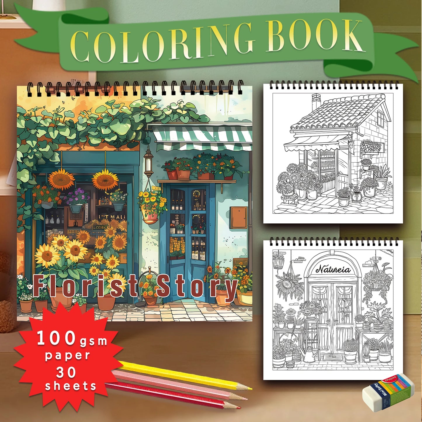 1pc, Teen Colouring Book - 30 Sheets