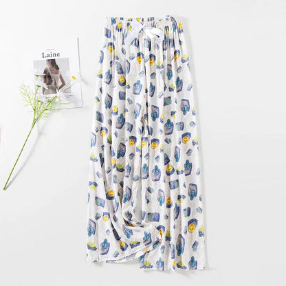 Flower Pajama Pants Summer Women's Loose
