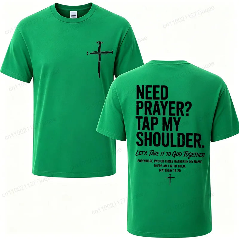 Vintage Christian Faith T Shirt Need Prayer Tap My shoulder