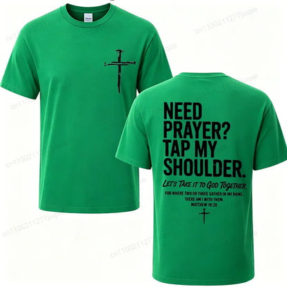 Vintage Christian Faith T Shirt Need Prayer Tap My shoulder