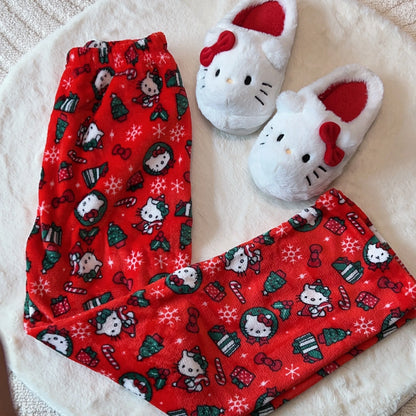 Hello Kitty Sanrio Pajamas Pants Black Pink