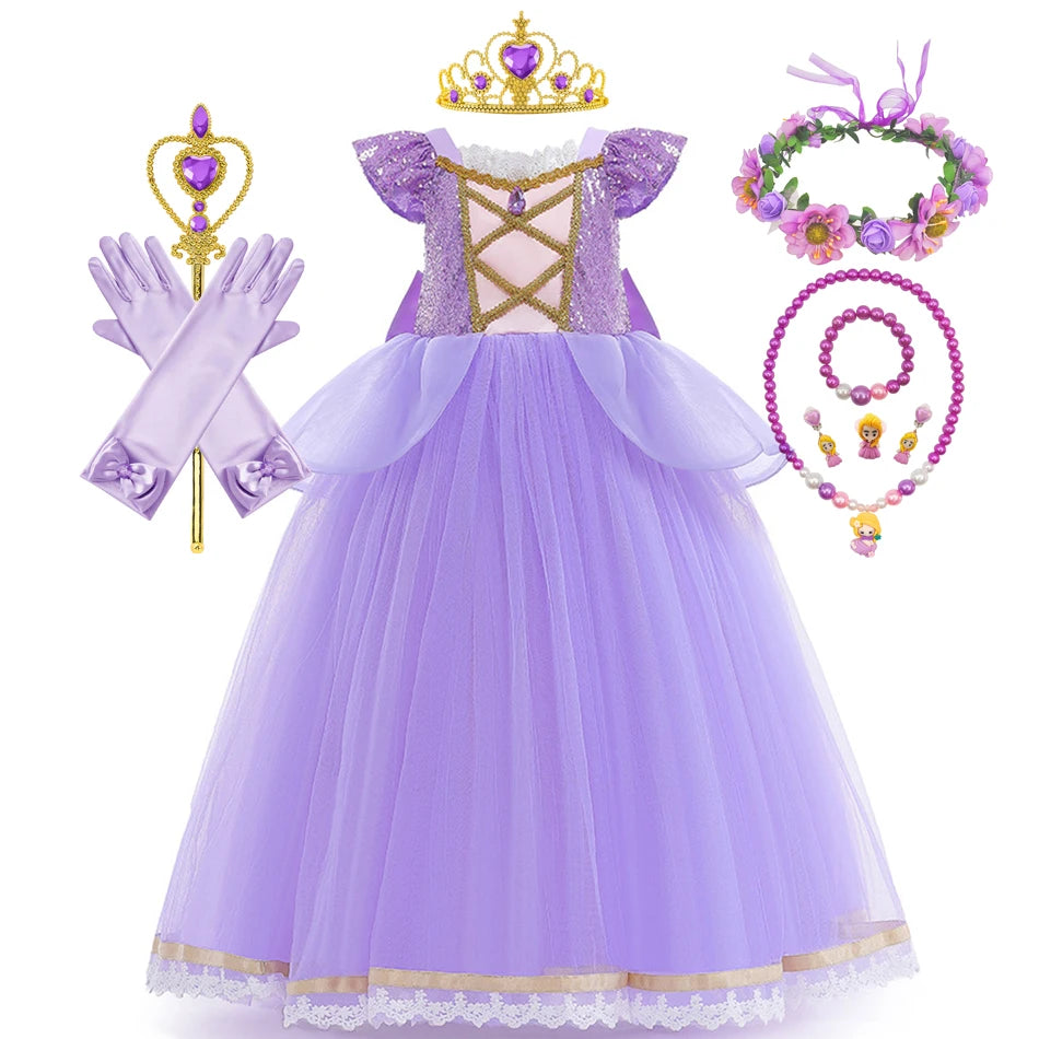 Disney Princess Rapunzel Girl Dress