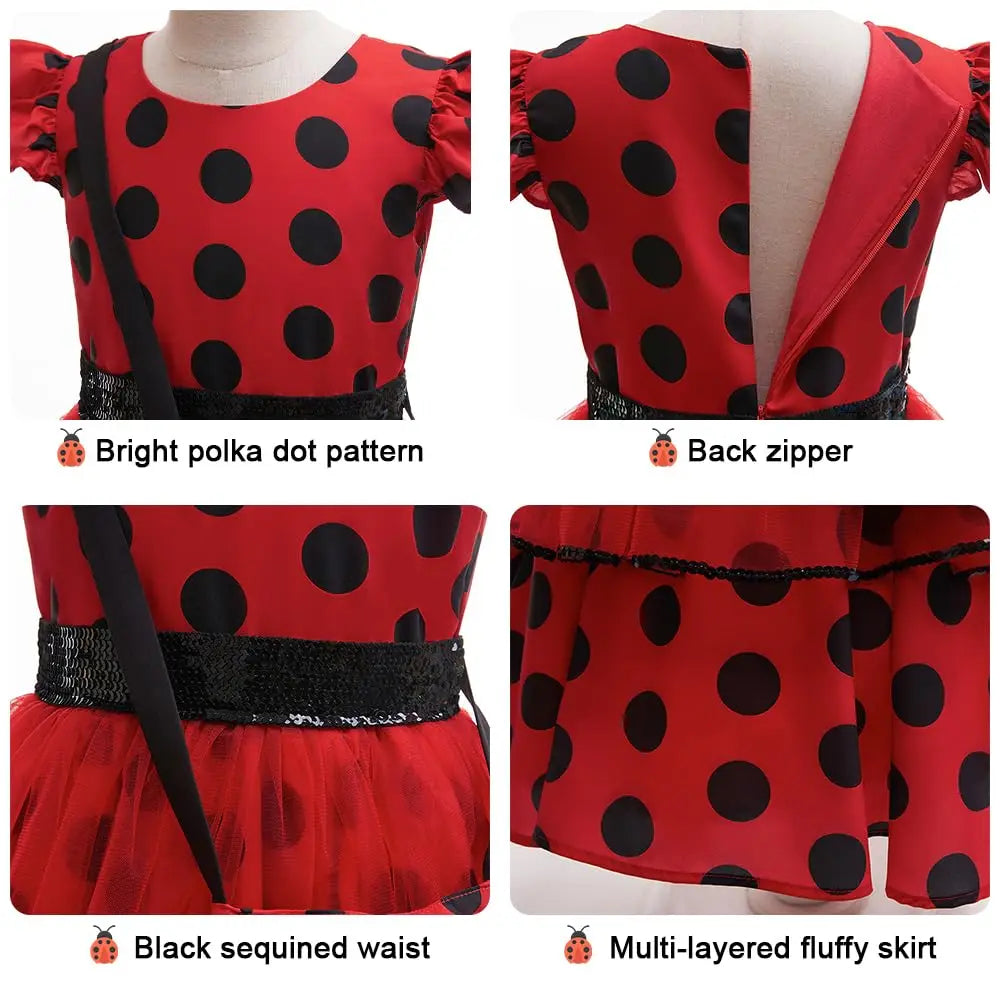 Red Ladybird Girls Costume