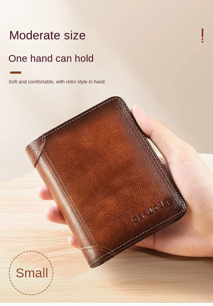 Men' Genuine Leather Trifold