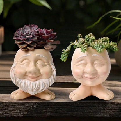 Muggle Face Flower Pot Resin