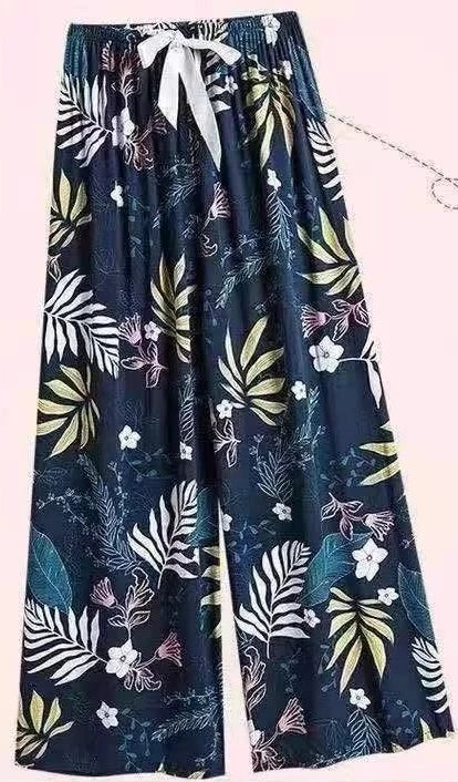 Flower Pajama Pants Summer Women's Loose