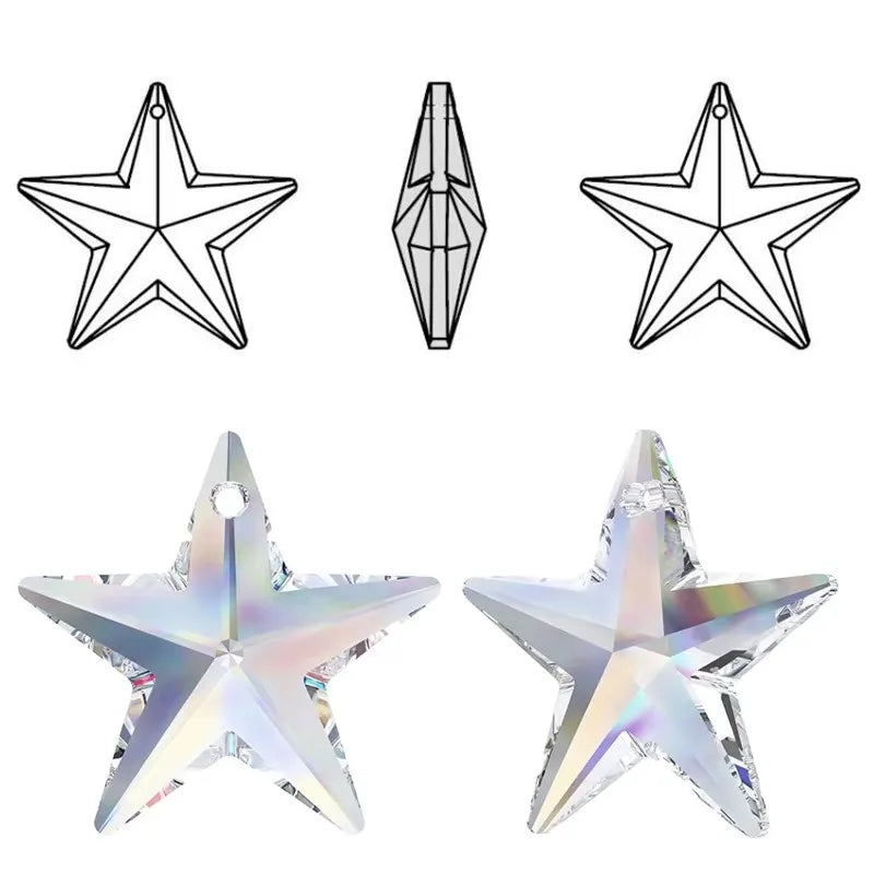 crystal STAR beads 18mm crystal