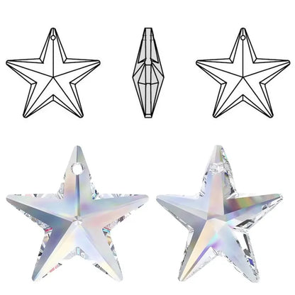 crystal STAR beads 18mm crystal