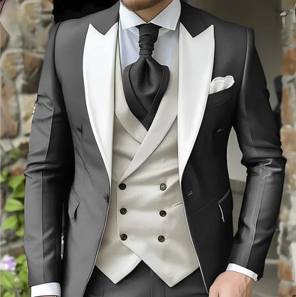 men's suit with peak lapel