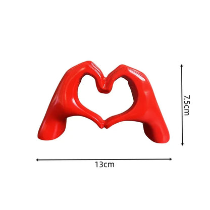 Creative Heart Hand Statue Resin