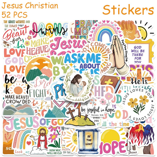 52pcs Jesus Christian stickers