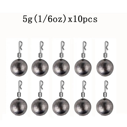 10pcs/Lot Fishing Weights Sinkers 3.5g 5g 7g 10g 14g 20g Fishing Sinker