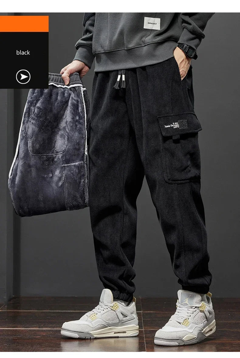 Winter Fleece Men Casual Pants