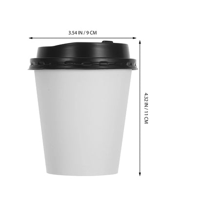 50pcs Disposable Coffee Cups Insulation Takeaway Paper Cup With Lid