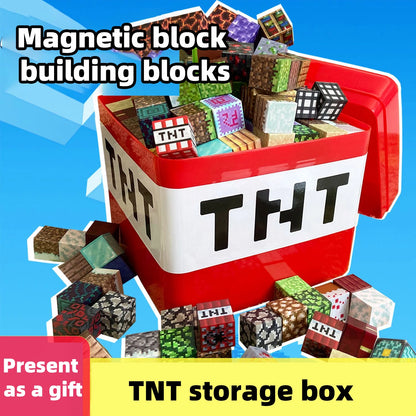 Magnetic building blocks toy storage box set