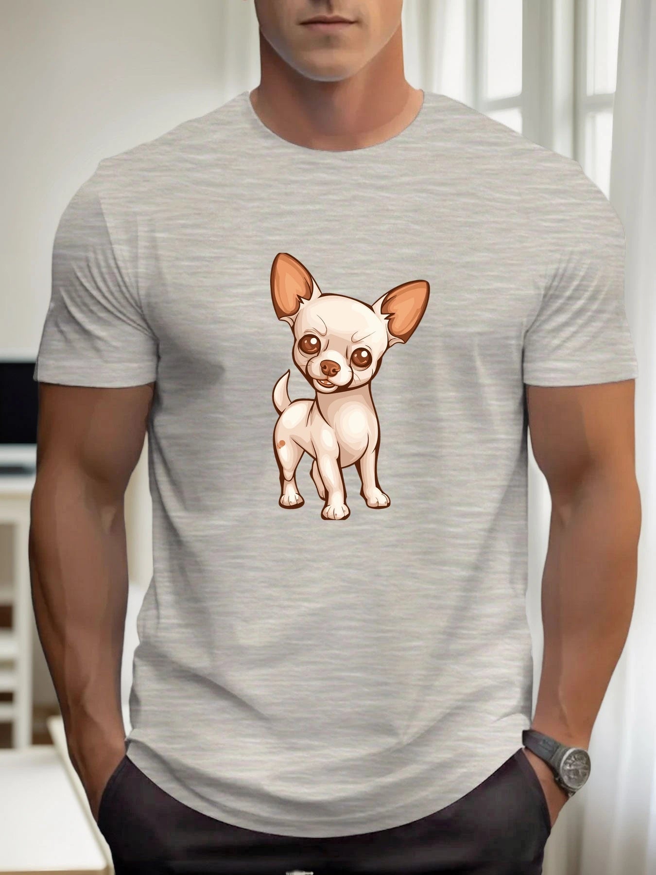 T Shirt For Mens Chihuahua 100%