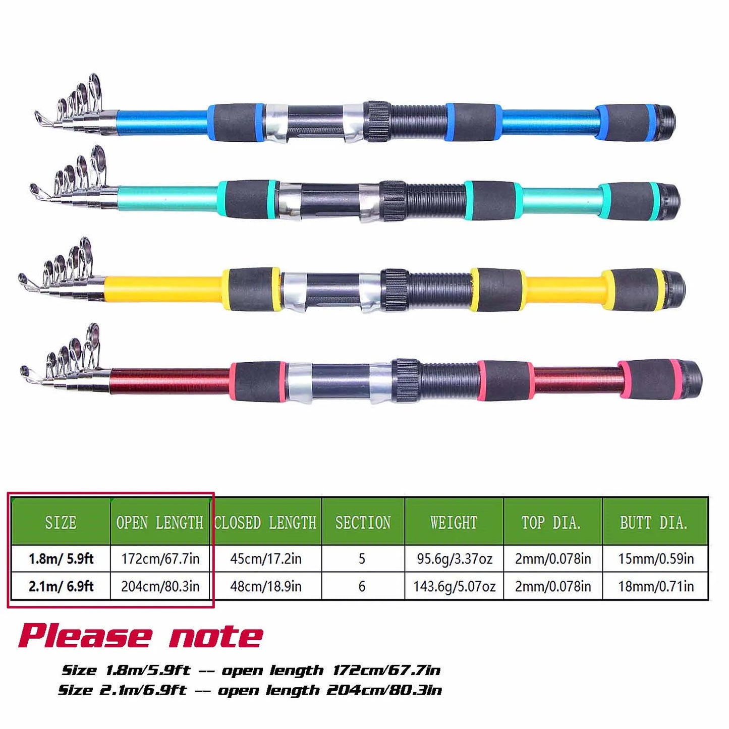 1.8m 2.1M Fishing Rod and Reel Line