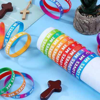 Rainbow Religious Silicone Bracelet