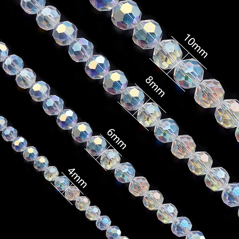 4/6/8/10mm AB Color Crystal Round Glass beads