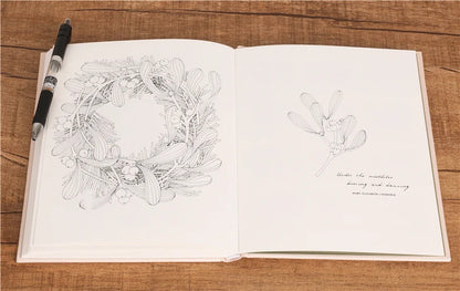 The Flower Year Colouring book