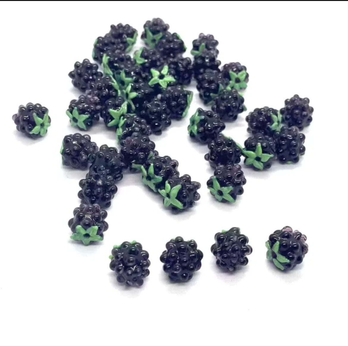 Glass Beads, Fruits, Raspberries,