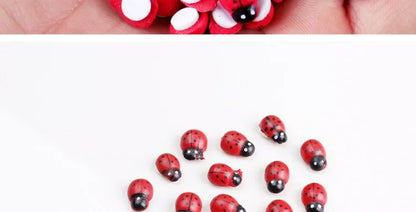 100Pcs Mini Wooden Ladybird Ladybug