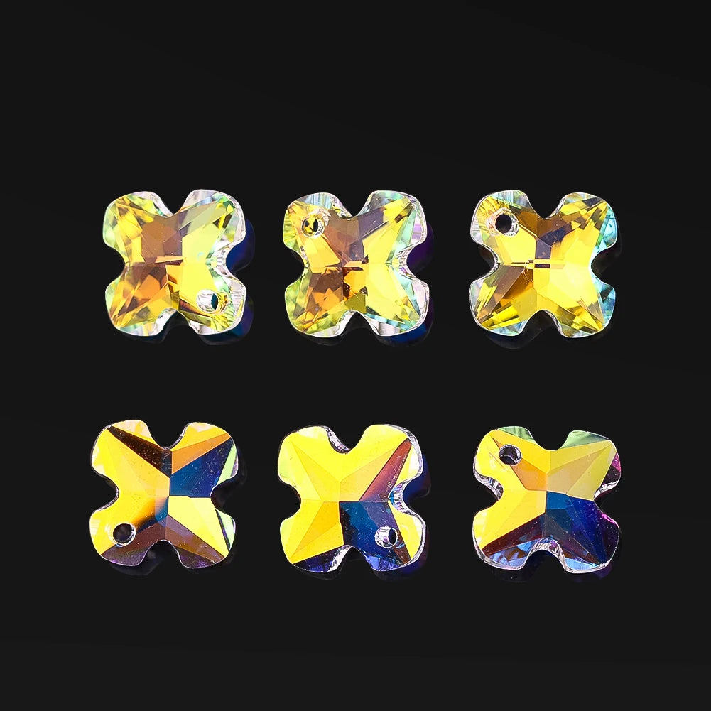 10PC Colored Glass Crystal