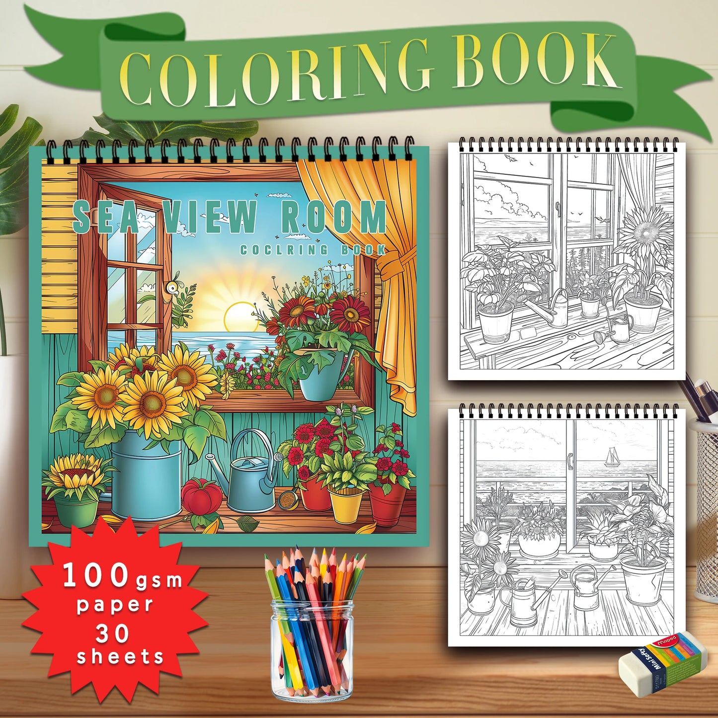 1pc, Teen Colouring Book - 30 Sheets