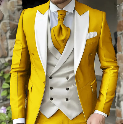 men's suit with peak lapel