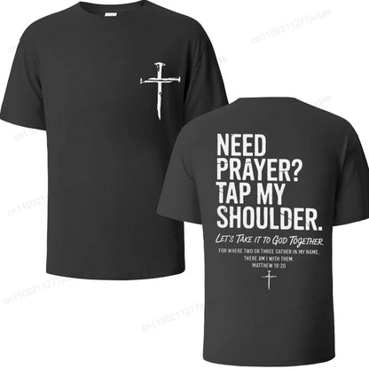 Vintage Christian Faith T Shirt Need Prayer Tap My shoulder