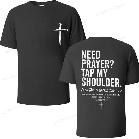Vintage Christian Faith T Shirt Need Prayer Tap My shoulder