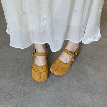 Red Ballet  Split Toe Ballerinas Flats