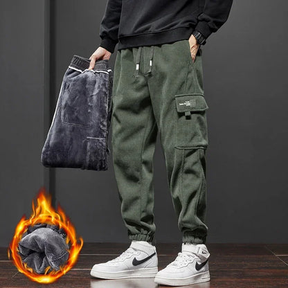 Winter Fleece Men Casual Pants