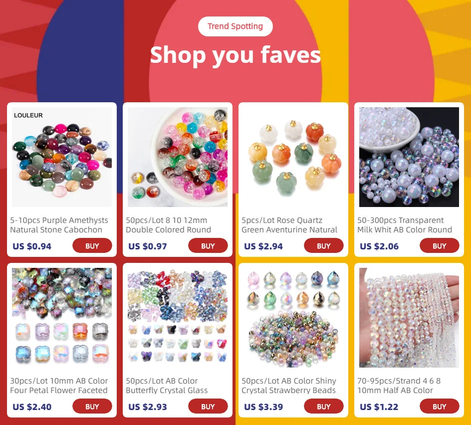 50pcs Glass Crystal Beads