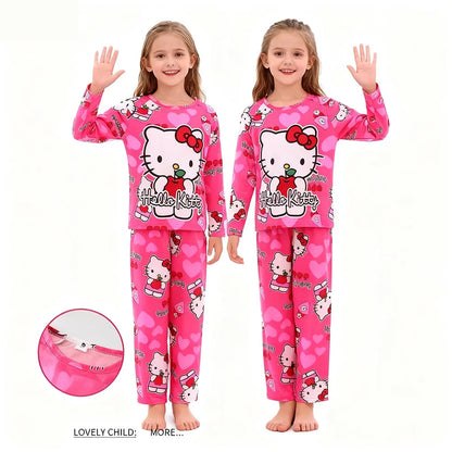 Girls Pajamas Sets Sleepwear Hello Kitty